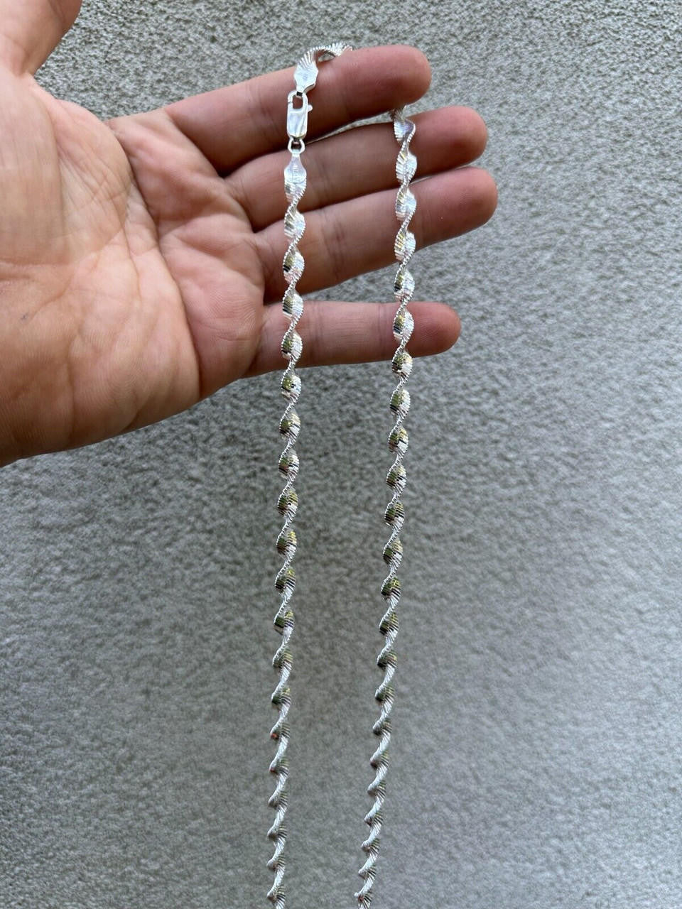 Singapore Rope Chain Necklace - 925 Sterling Silver - 14"-28" - 6mm