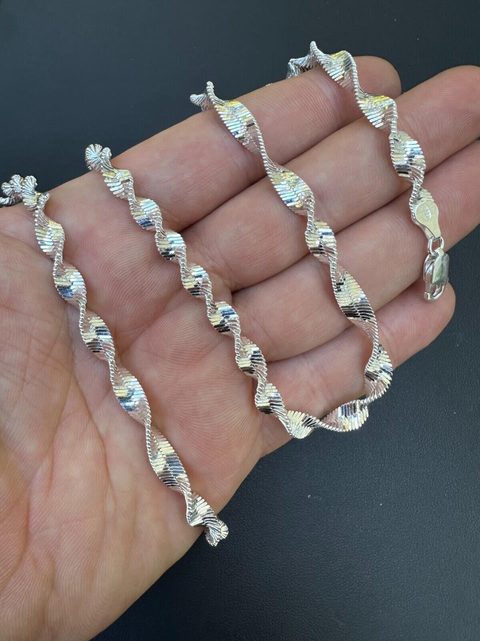 Singapore Rope Chain Necklace - 925 Sterling Silver - 14"-28" - 6mm
