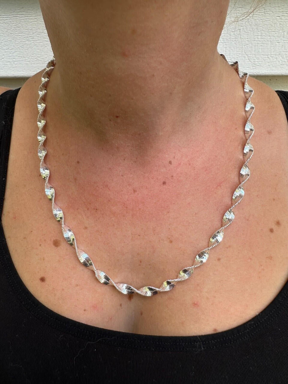 Singapore Rope Chain Necklace - 925 Sterling Silver - 14"-28" - 6mm