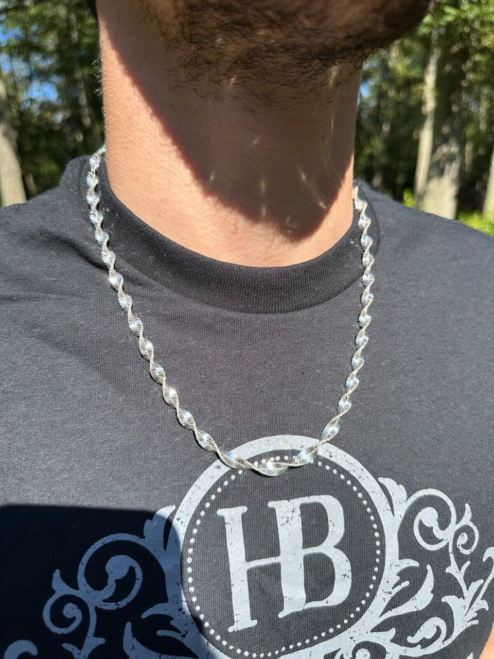Singapore Rope Chain Necklace - 925 Sterling Silver - 14"-28" - 6mm