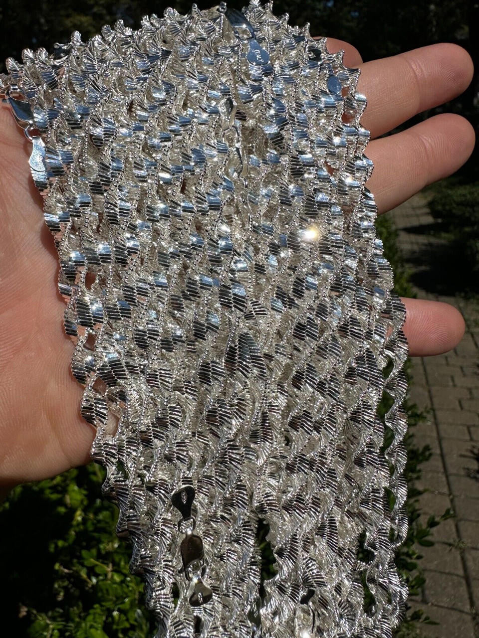 Singapore Rope Chain Necklace - 925 Sterling Silver - 14"-28" - 6mm