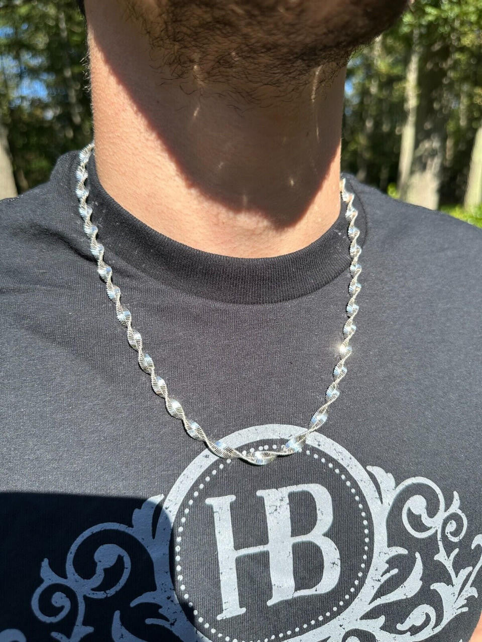 Singapore Rope Chain Necklace - 925 Sterling Silver - 14"-28" - 6mm