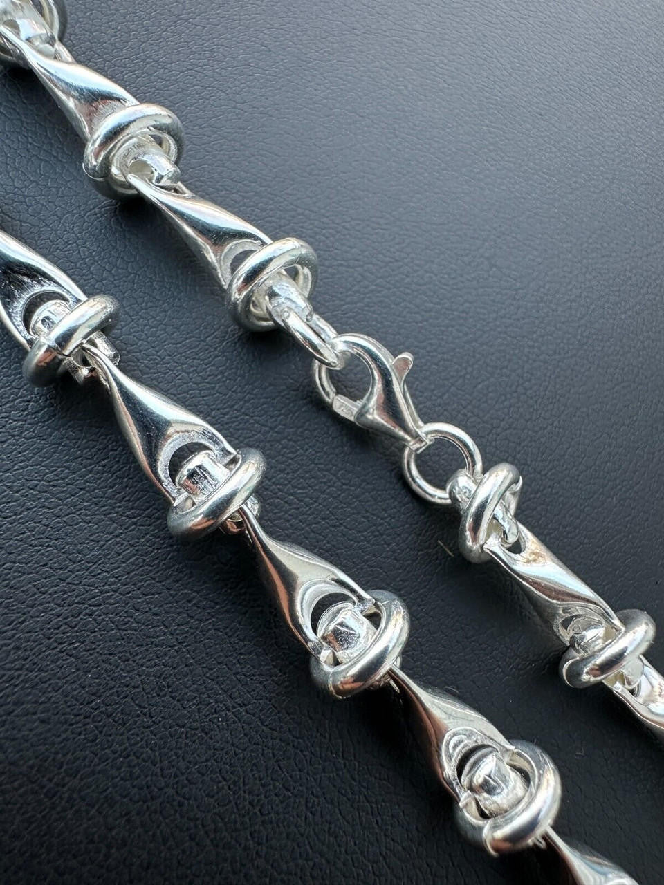 "Barbed Wire" Link Chain Custom Necklace Or Bracelet - 925 Sterling Silver - 7"-28" - 8mm