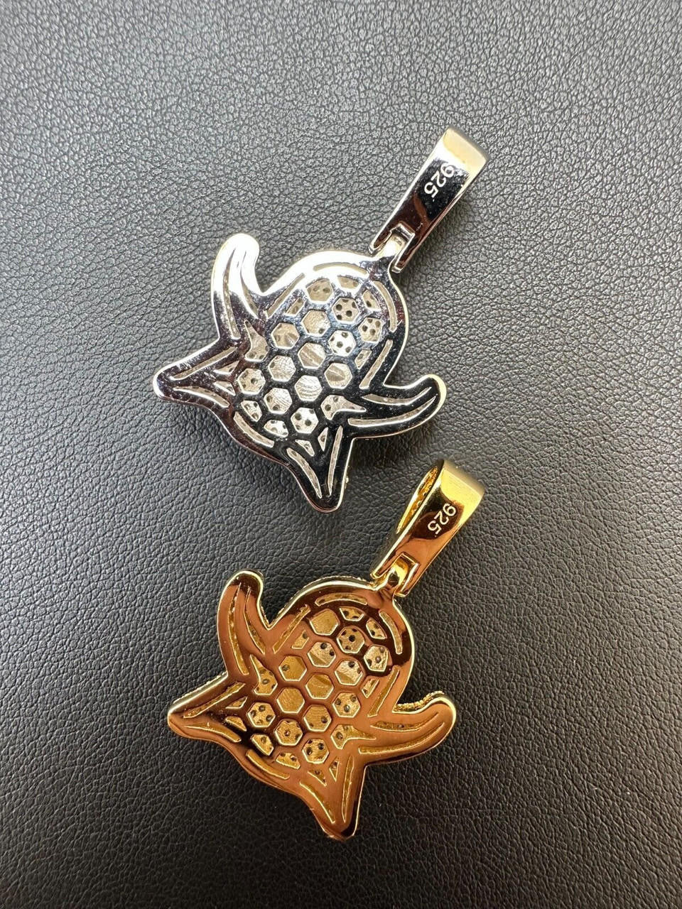 Laughing Ghost Piece Pendant - 14k Gold Vermeil Or 925 Silver - CZ Stones - Small 1"