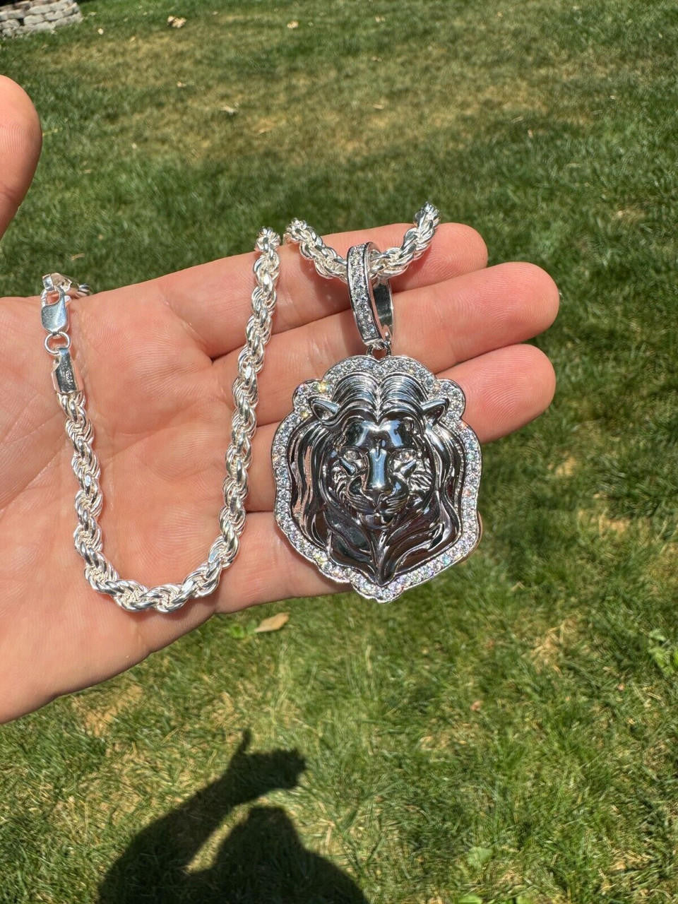 MOISSANITE Custom Lion Pendant - 925 Silver - 3 Sizes 1.5"-2.5"