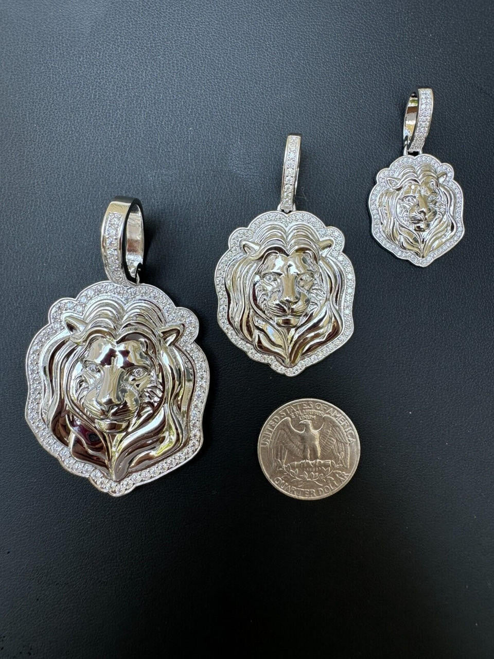 MOISSANITE Custom Lion Pendant - 925 Silver - 3 Sizes 1.5"-2.5"