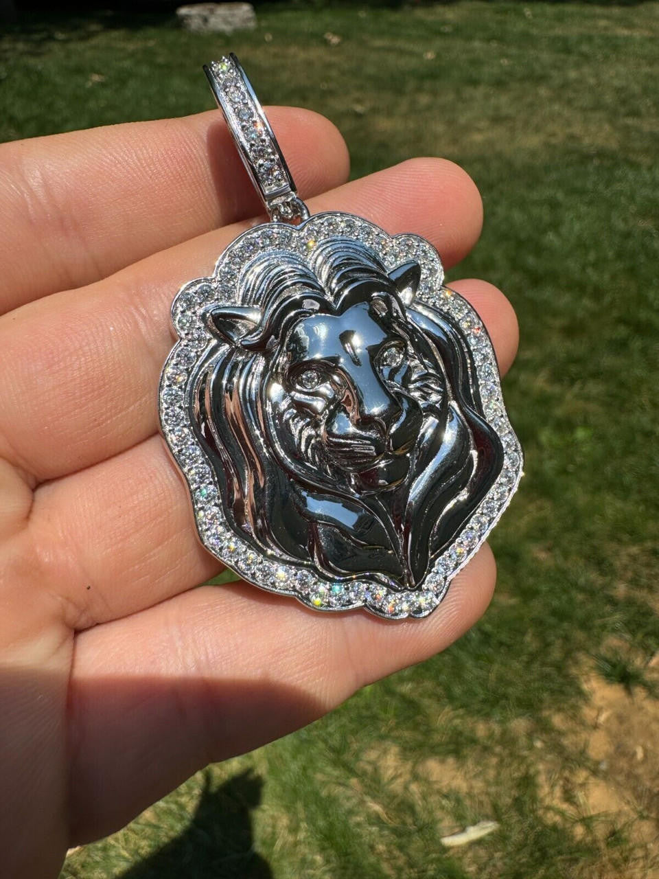 MOISSANITE Custom Lion Pendant - 925 Silver - 3 Sizes 1.5"-2.5"