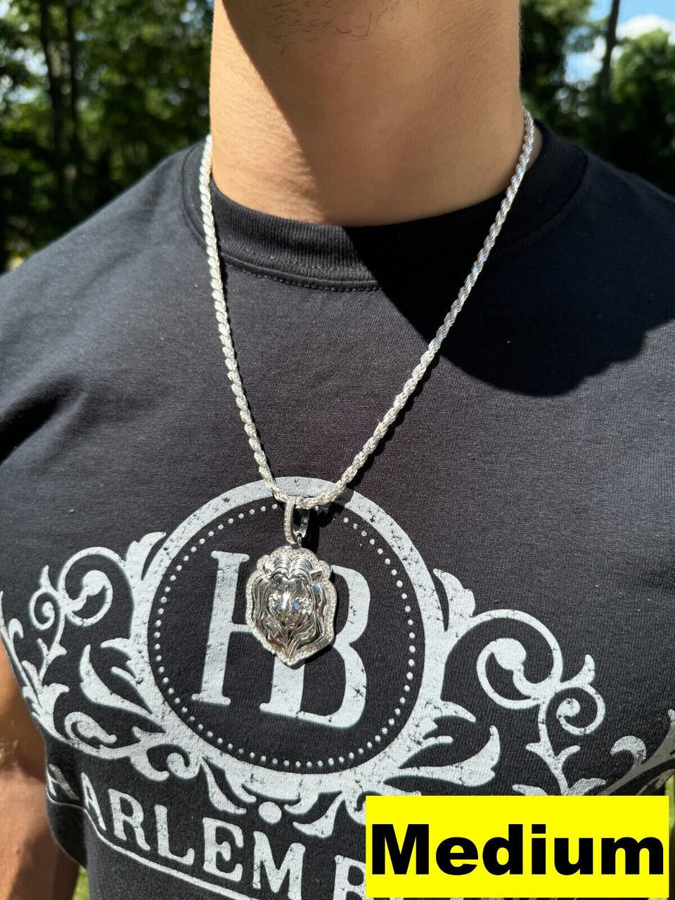 MOISSANITE Custom Lion Pendant - 925 Silver - 3 Sizes 1.5"-2.5"