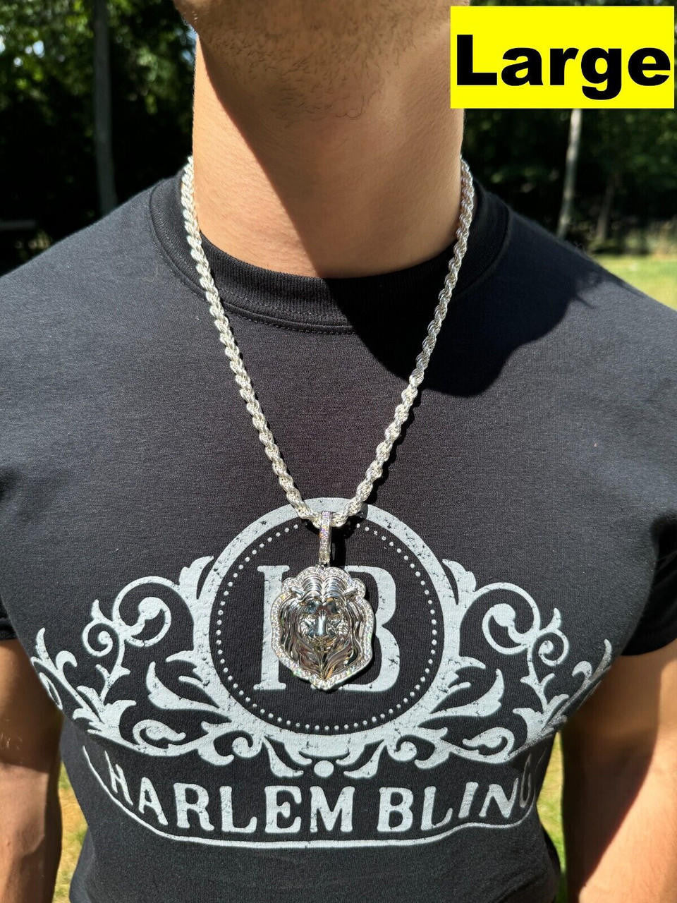 MOISSANITE Custom Lion Pendant - 925 Silver - 3 Sizes 1.5"-2.5"