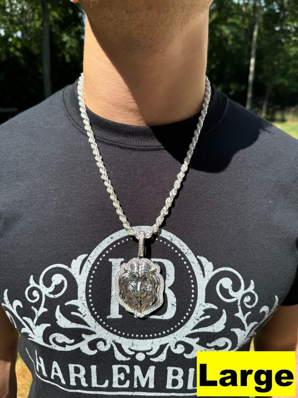 MOISSANITE Custom Lion Pendant - 925 Silver - 3 Sizes 1.5"-2.5"
