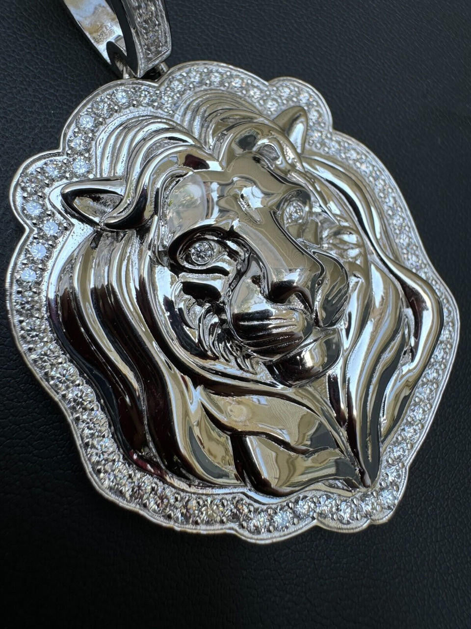 MOISSANITE Custom Lion Pendant - 925 Silver - 3 Sizes 1.5"-2.5"