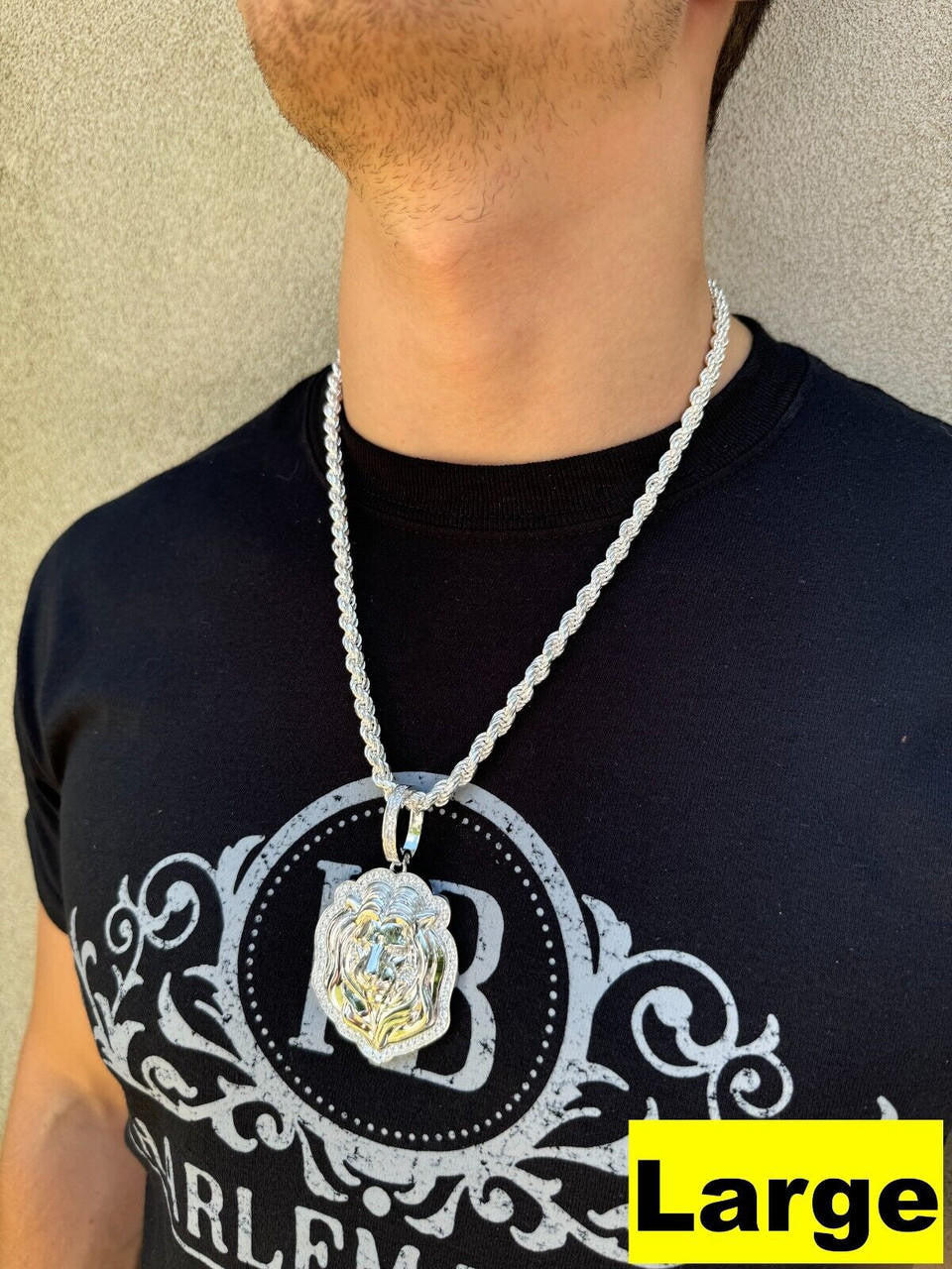 MOISSANITE Custom Lion Pendant - 925 Silver - 3 Sizes 1.5"-2.5"
