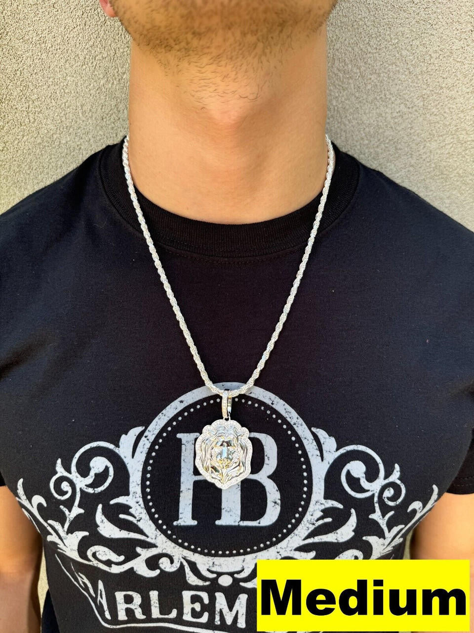 MOISSANITE Custom Lion Pendant - 925 Silver - 3 Sizes 1.5"-2.5"