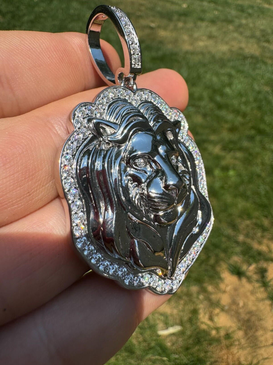 MOISSANITE Custom Lion Pendant - 925 Silver - 3 Sizes 1.5"-2.5"