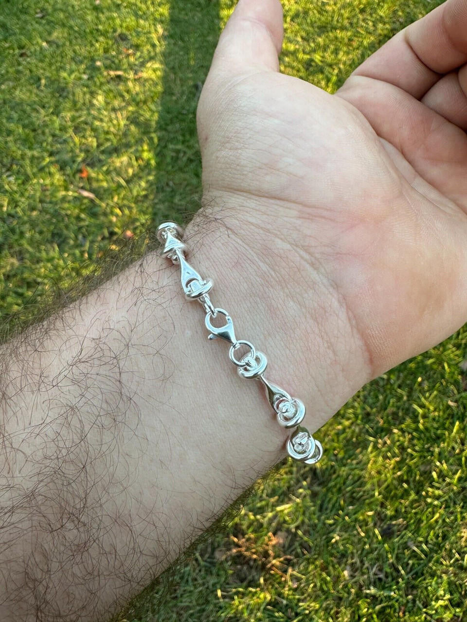 "Barbed Wire" Custom Bracelet - 925 Sterling Silver - 7"-9" - 8mm