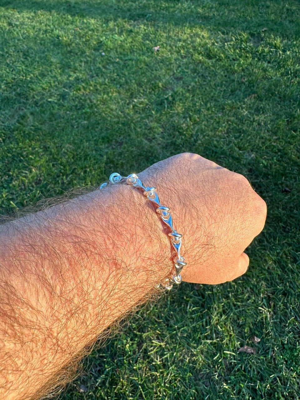"Barbed Wire" Custom Bracelet - 925 Sterling Silver - 7"-9" - 8mm