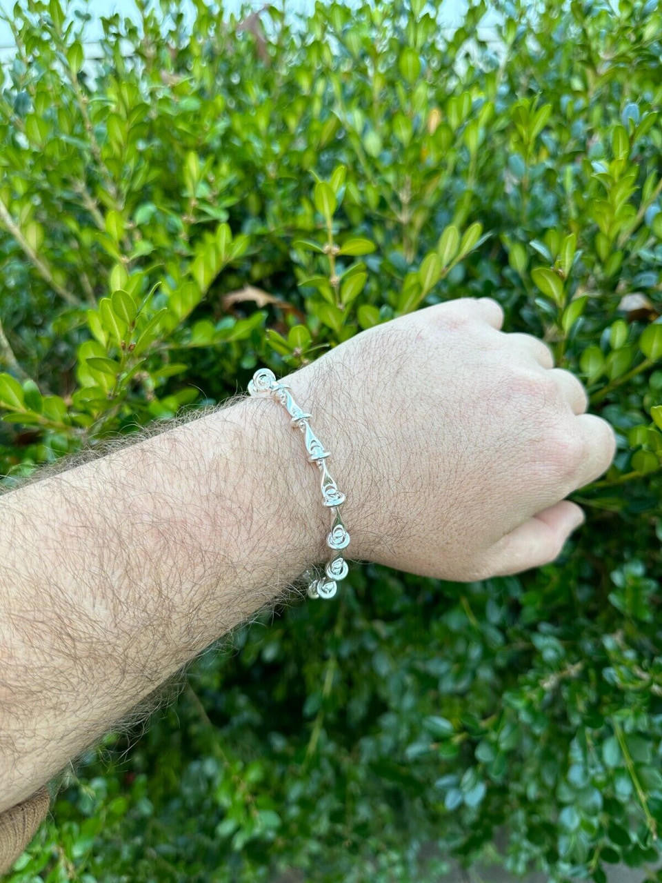 "Barbed Wire" Custom Bracelet - 925 Sterling Silver - 7"-9" - 8mm