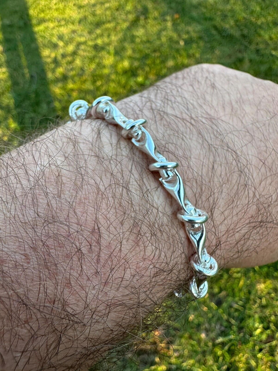"Barbed Wire" Custom Bracelet - 925 Sterling Silver - 7"-9" - 8mm