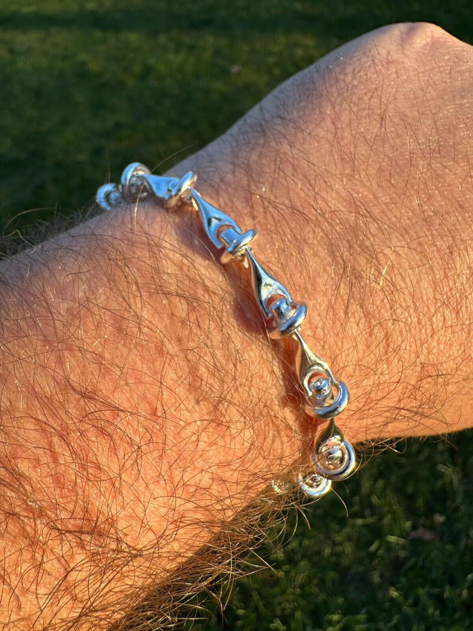 "Barbed Wire" Custom Bracelet - 925 Sterling Silver - 7"-9" - 8mm