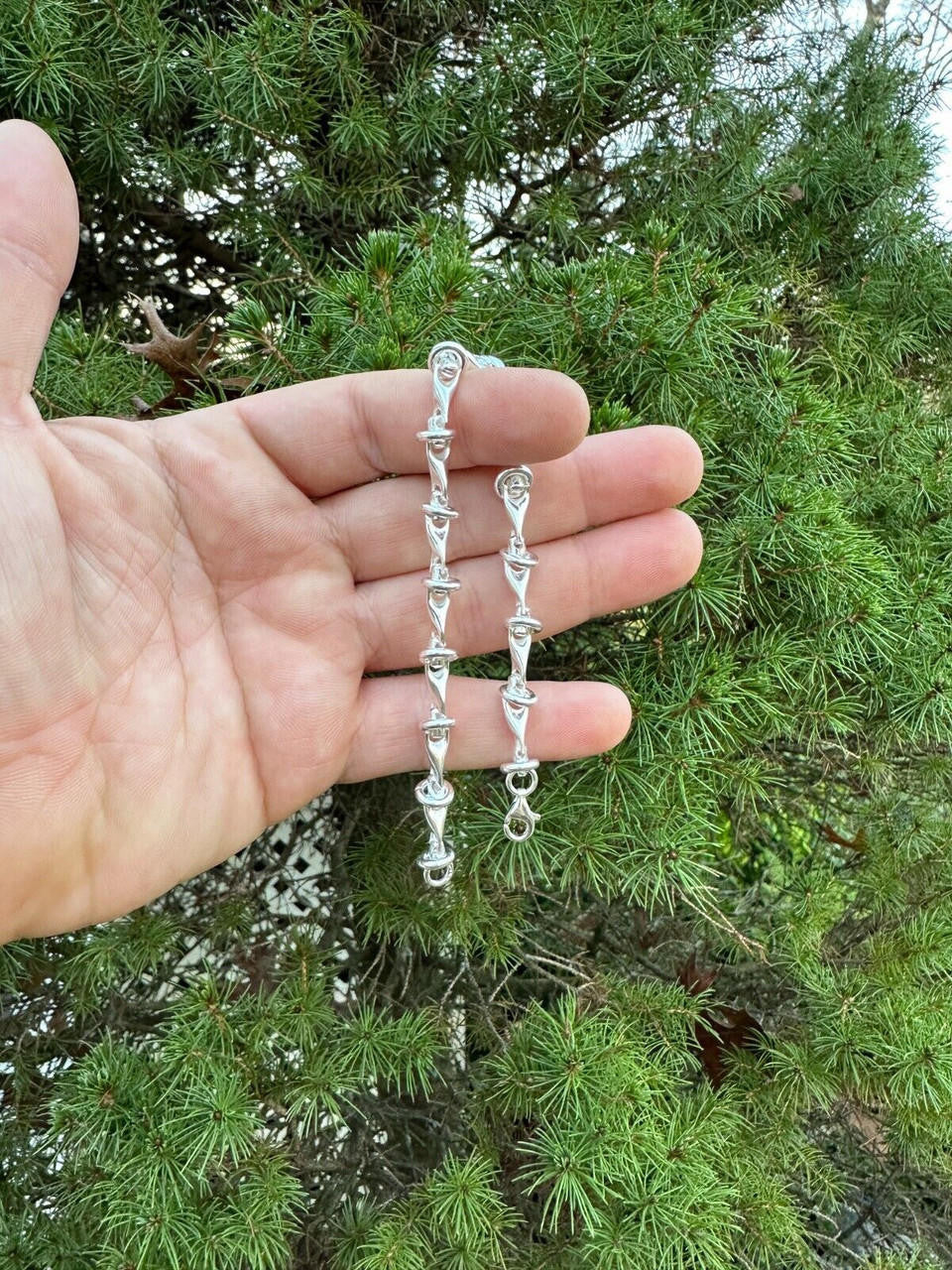 "Barbed Wire" Custom Bracelet - 925 Sterling Silver - 7"-9" - 8mm