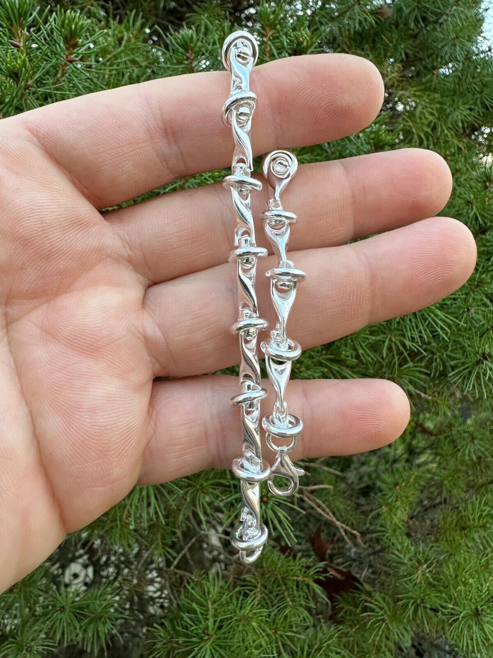 "Barbed Wire" Custom Bracelet - 925 Sterling Silver - 7"-9" - 8mm