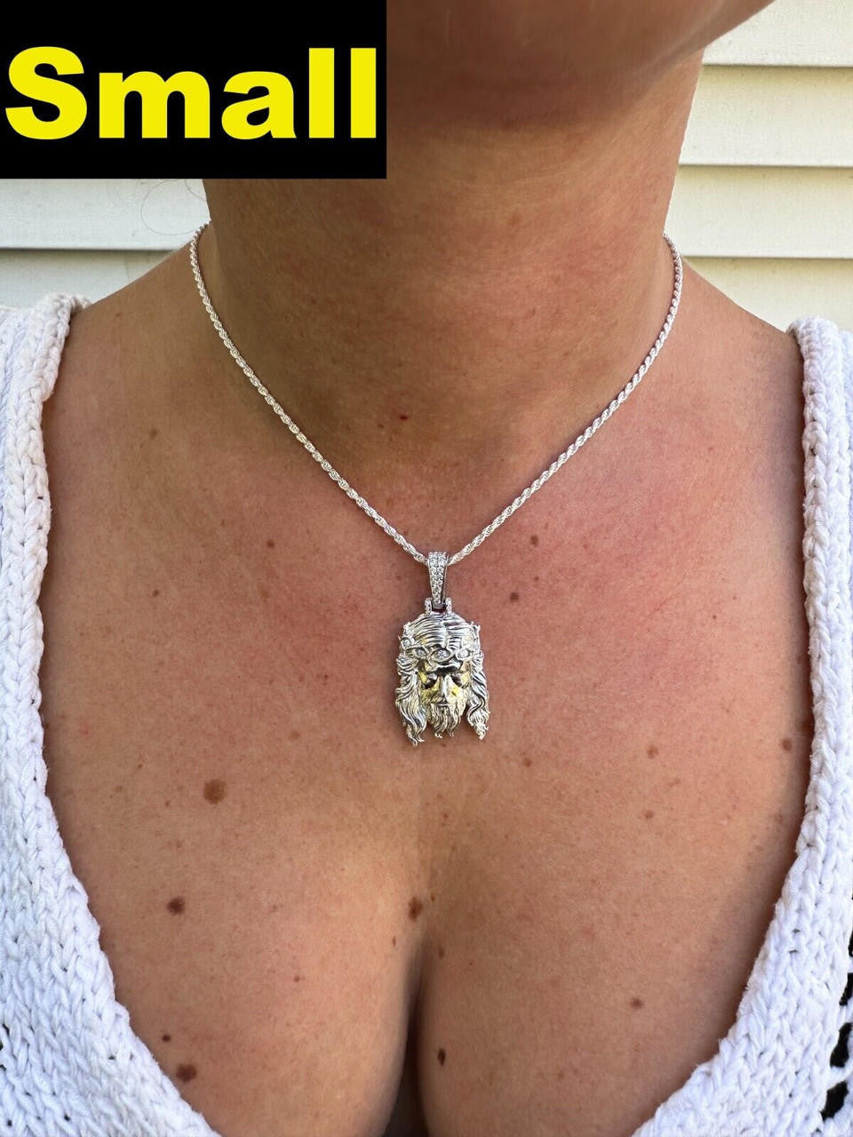 MOISSANITE #1 Bestseller Jesus Piece Pendant - 925 Silver - 3 Sizes 1.5"-3"