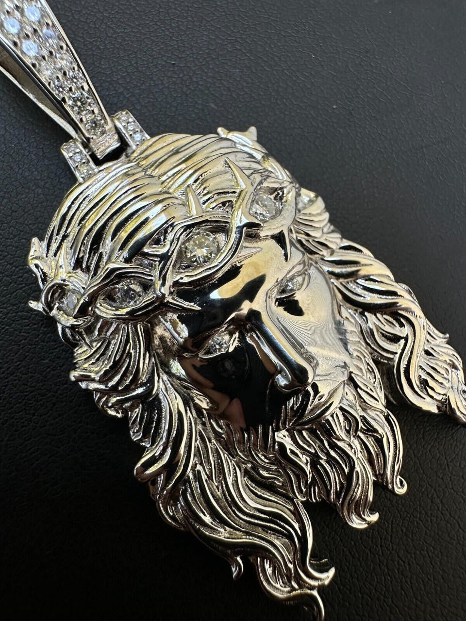 MOISSANITE #1 Bestseller Jesus Piece Pendant - 925 Silver - 3 Sizes 1.5"-3"