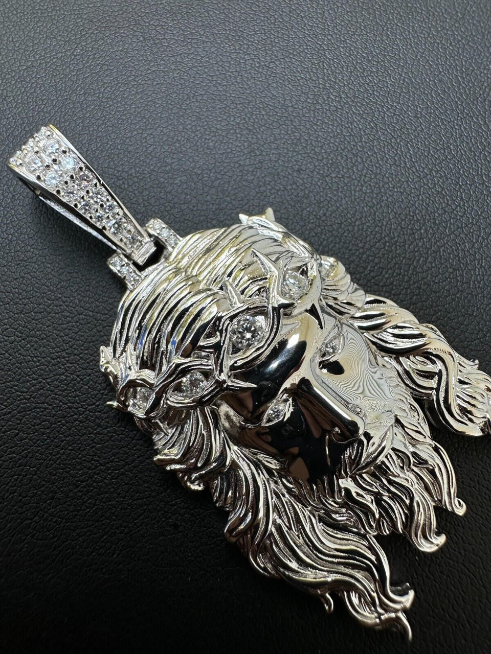 MOISSANITE #1 Bestseller Jesus Piece Pendant - 925 Silver - 3 Sizes 1.5"-3"