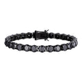 Real Black MOISSANITE 7mm Tennis Bracelet Oxidized Black Rhodium Over 925 Silver