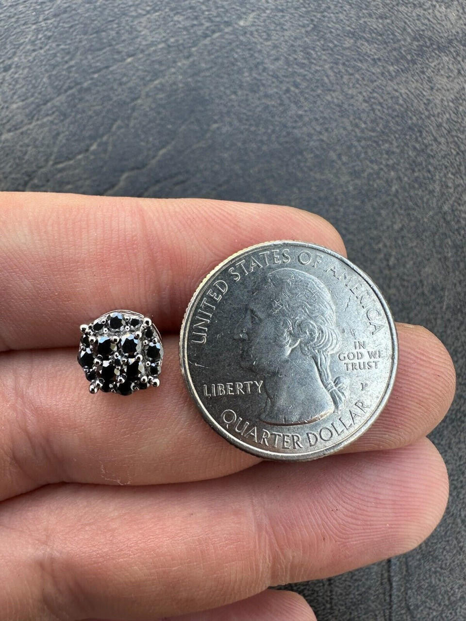 Black MOISSANITE Iced Out Culture Earrings - 925 Silver - 9mm