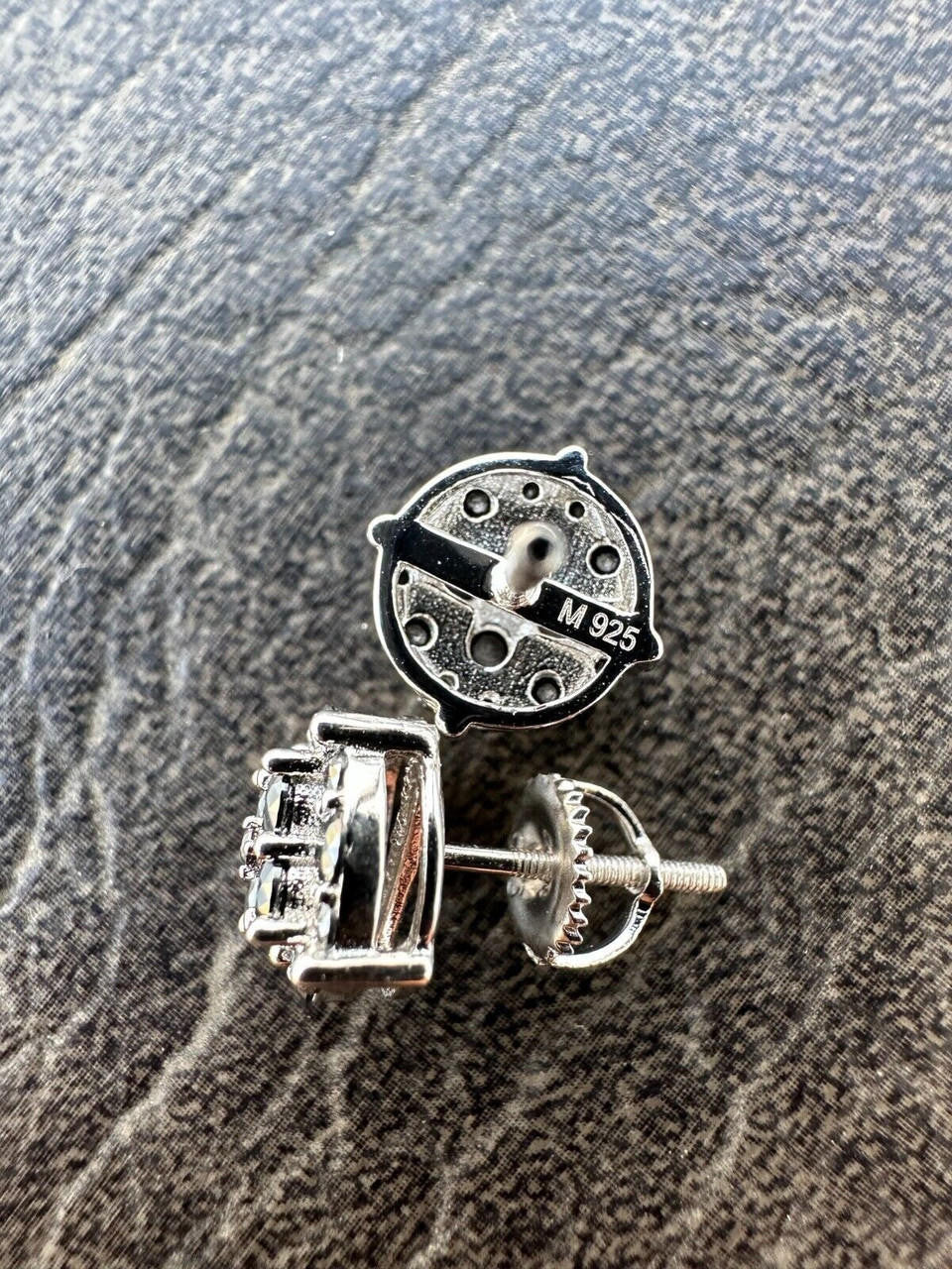 Black MOISSANITE Iced Out Culture Earrings - 925 Silver - 9mm