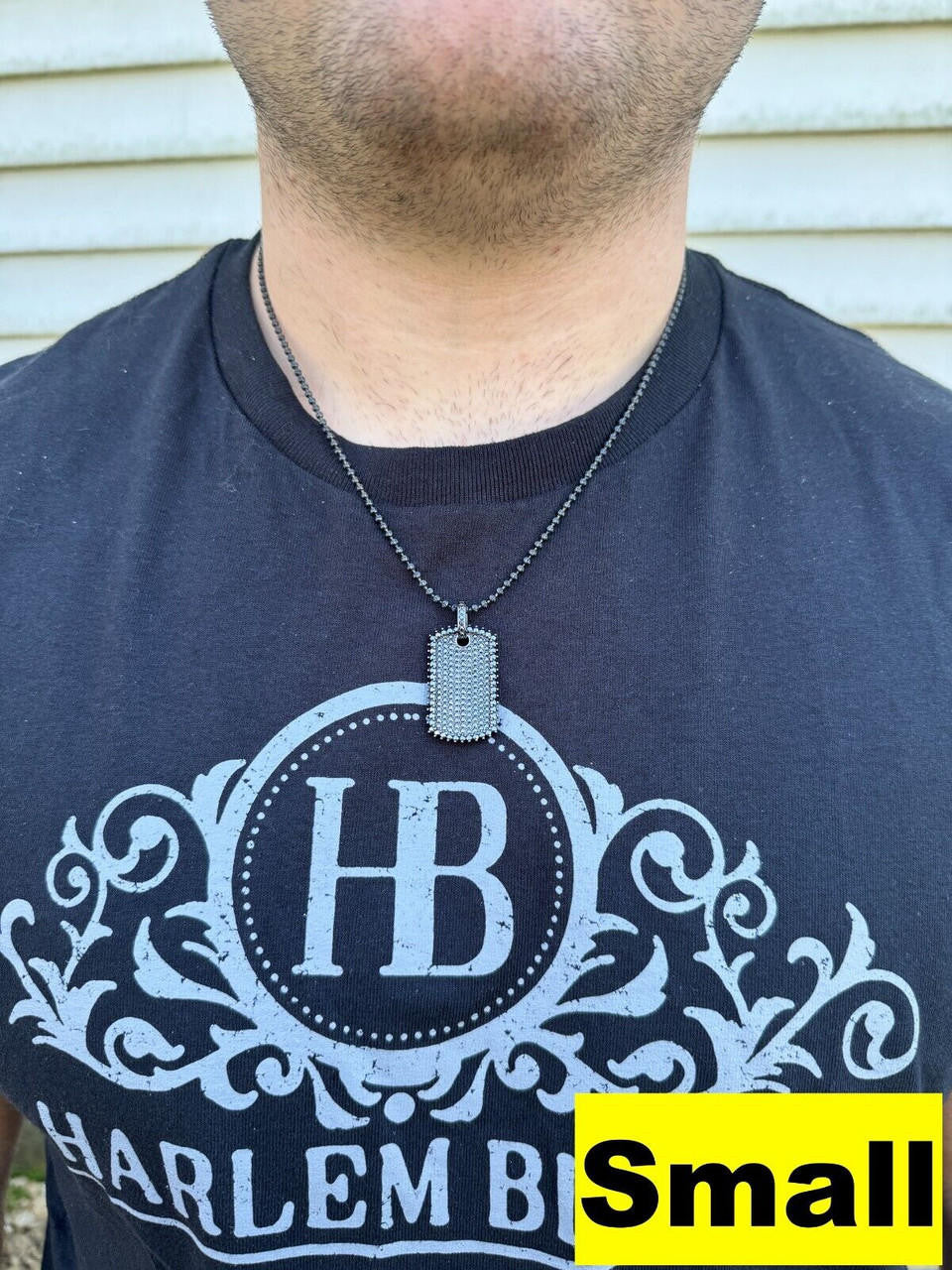 Black MOISSANITE Dog Tag Iced Hip Hop Pendant - Black Rhodium Over 925 Silver - 3 Sizes 1"-2"