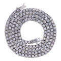 Blue Gray MOISSANITE Tennis Chain Necklace Iced Out - 925 Silver - 3mm - 16"-28"