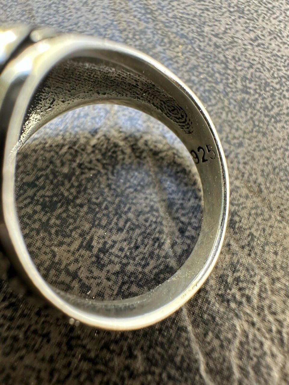 Navajo Spirit Ring - 925 Silver Oxidized - Genuine Blue Turquoise Stone