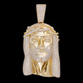 Real DIAMOND Iced Out Hip Hop Jesus Face Pendant - 14k Yellow Gold - 3 Sizes 1"-3"
