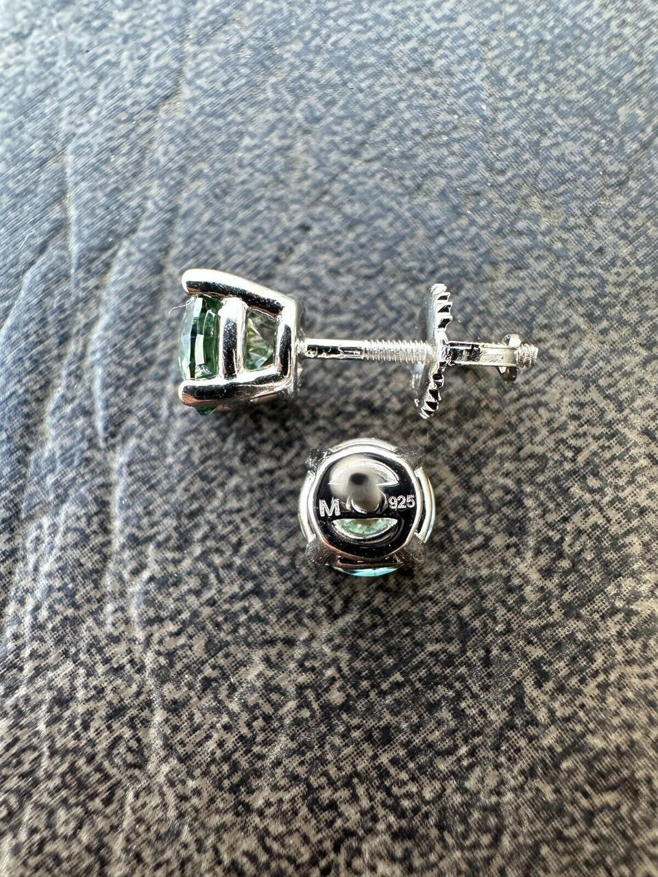 Tiffany Blue Green MOISSANITE Solitaire Stud Earrings - 925 Silver - 3mm-8mm - 0.2-4ct