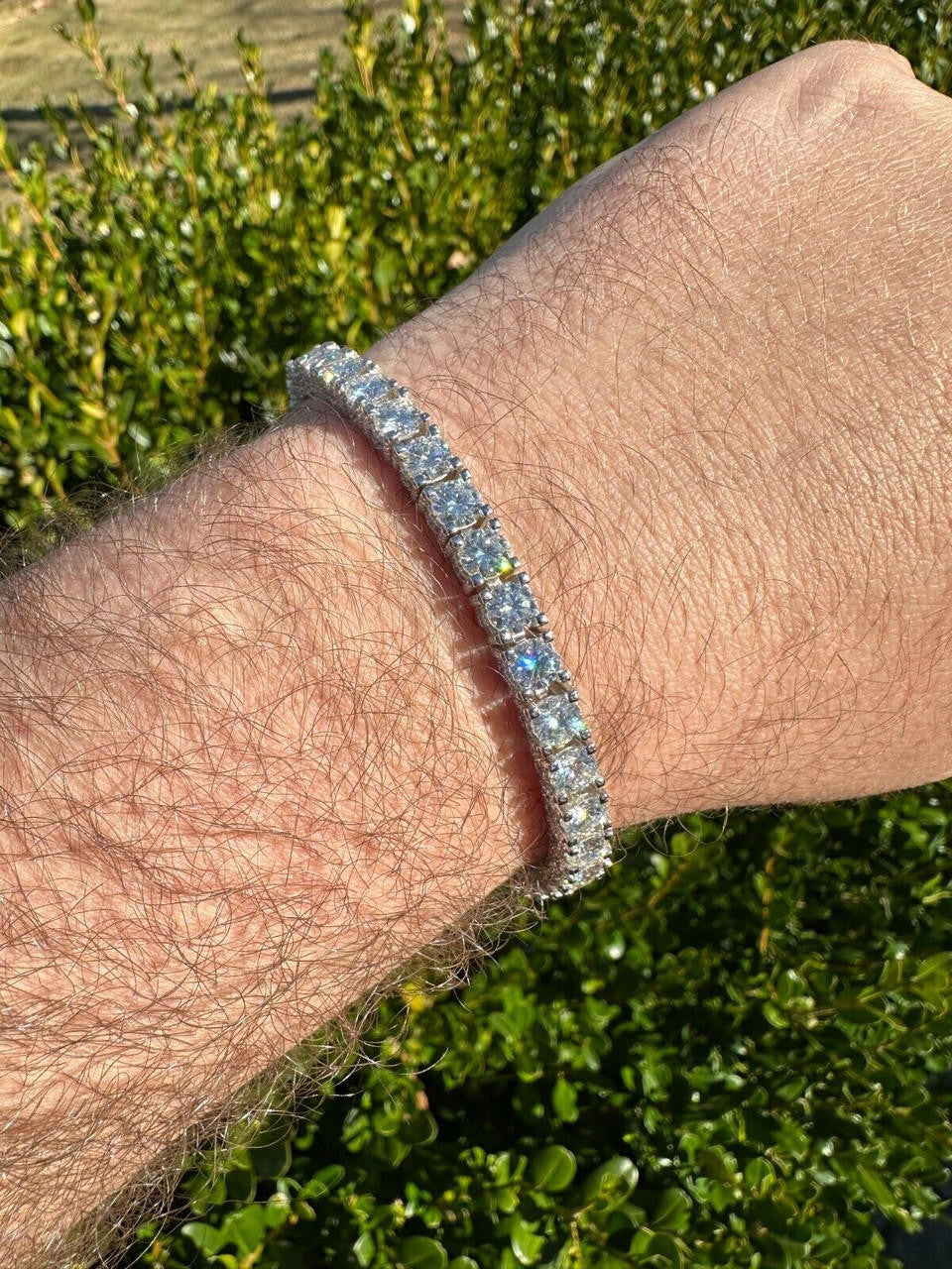 MOISSANITE Reinvented Tennis Bracelet Iced Out On All Sides - 925 Silver - 5mm - 6" - 9"