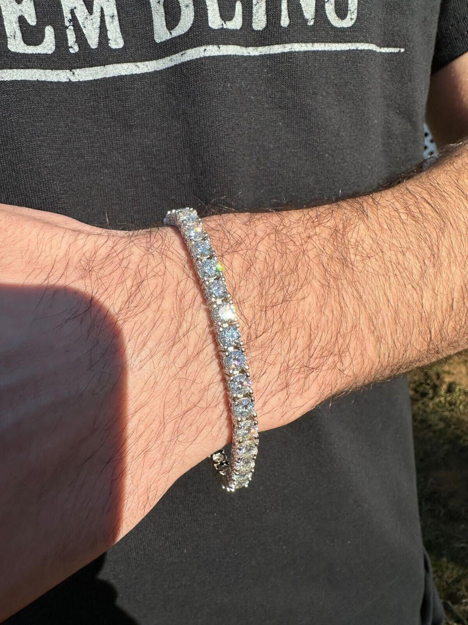 MOISSANITE Reinvented Tennis Bracelet Iced Out On All Sides - 925 Silver - 5mm - 6" - 9"