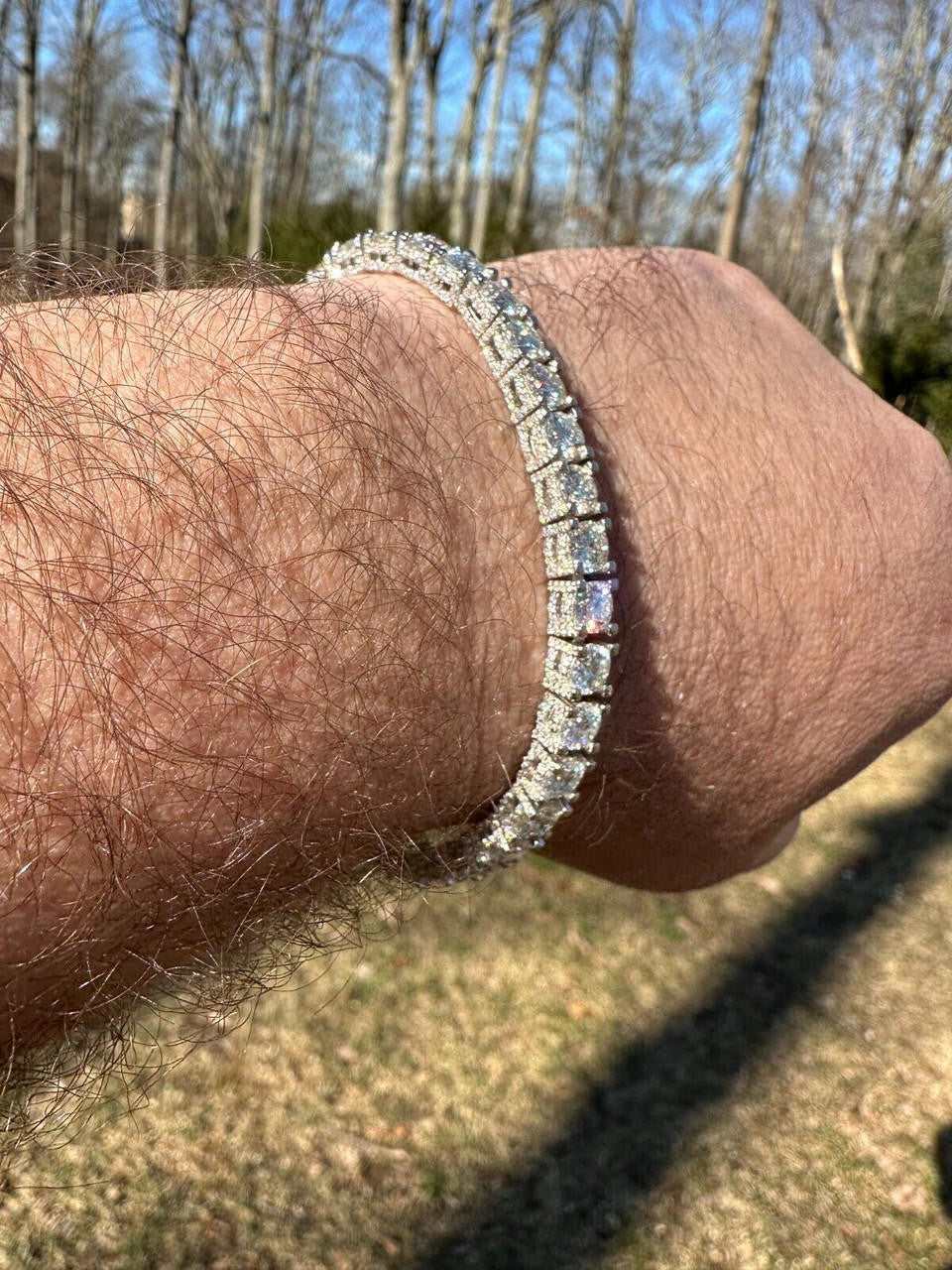 MOISSANITE Reinvented Tennis Bracelet Iced Out On All Sides - 925 Silver - 5mm - 6" - 9"