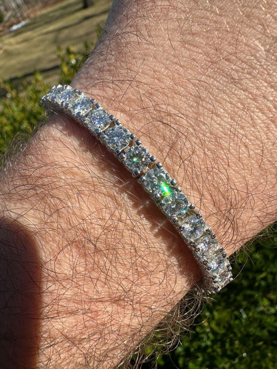 MOISSANITE Reinvented Tennis Bracelet Iced Out On All Sides - 925 Silver - 5mm - 6" - 9"