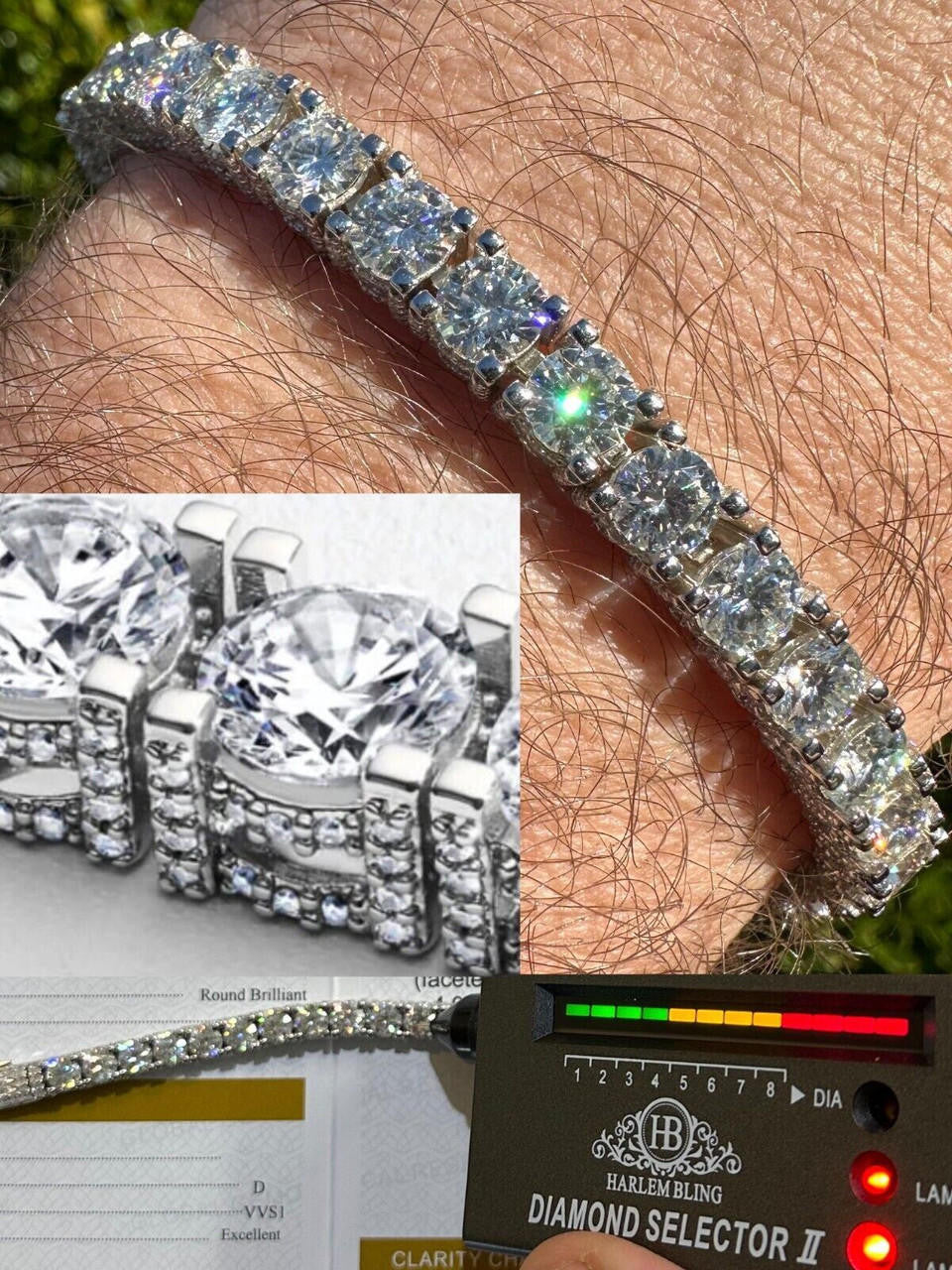 MOISSANITE Reinvented Tennis Bracelet Iced Out On All Sides - 925 Silver - 5mm - 6" - 9"