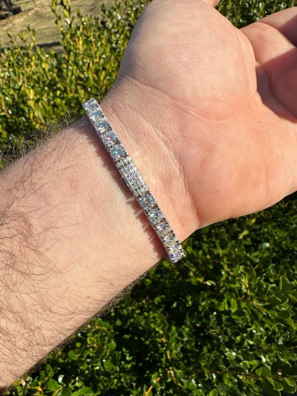 MOISSANITE Reinvented Tennis Bracelet Iced Out On All Sides - 925 Silver - 5mm - 6" - 9"