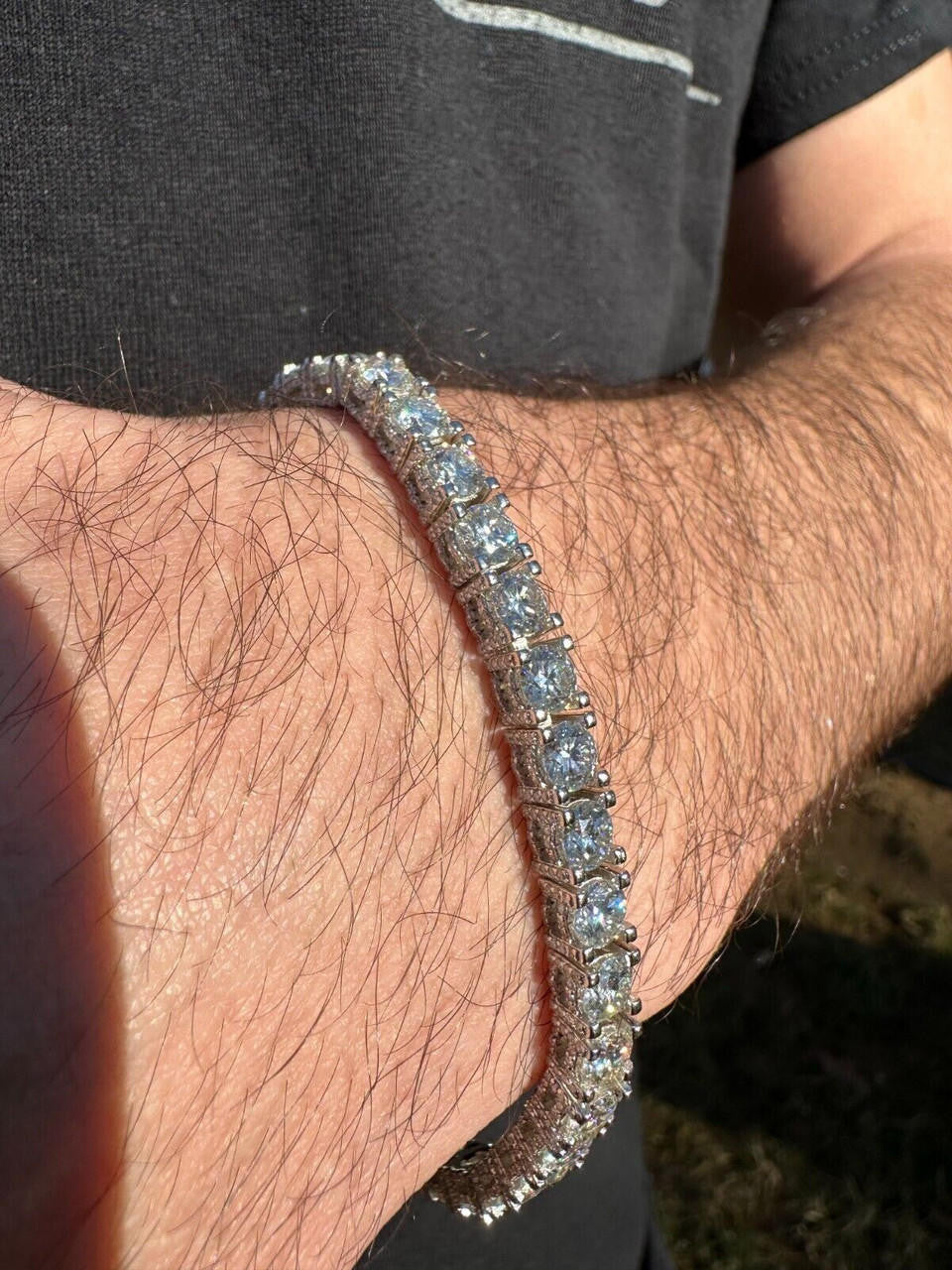 MOISSANITE Reinvented Tennis Bracelet Iced Out On All Sides - 925 Silver - 5mm - 6" - 9"