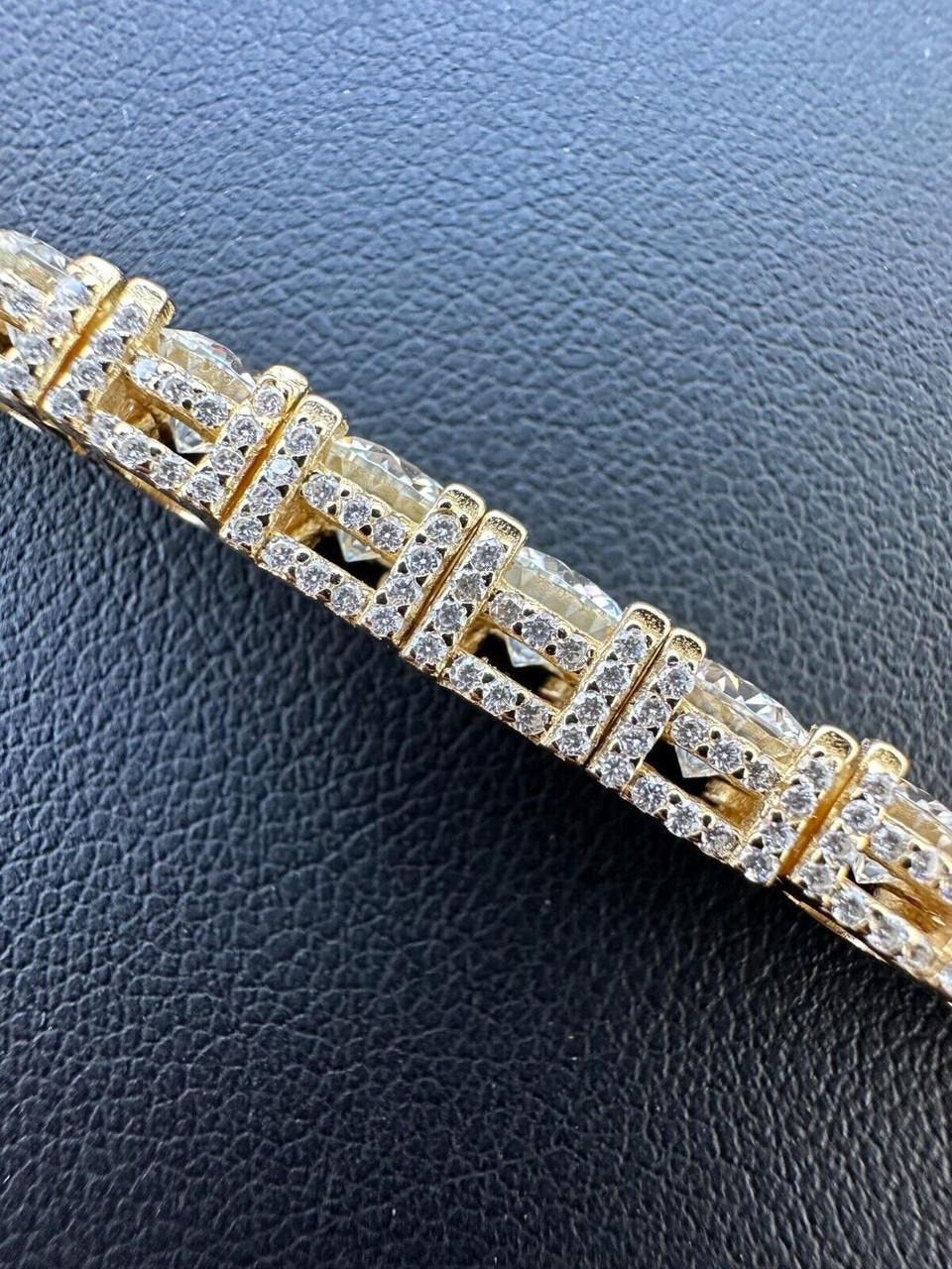 MOISSANITE Reinvented Tennis Bracelet Iced Out On All Sides - 14k Gold Vermeil 925 Silver - 5mm - 6" - 9"