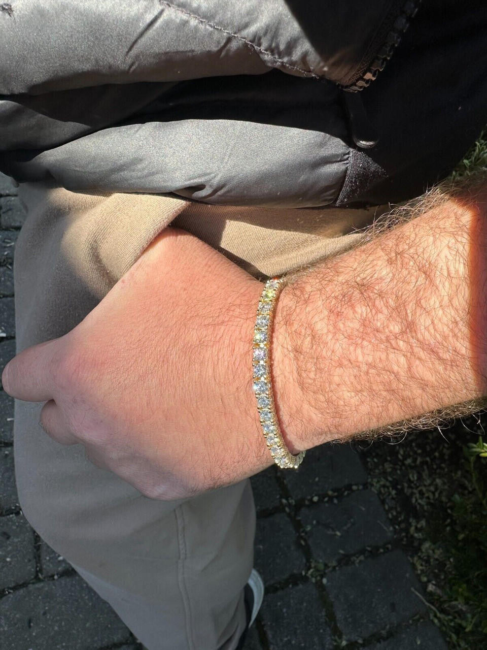 MOISSANITE Reinvented Tennis Bracelet Iced Out On All Sides - 14k Gold Vermeil 925 Silver - 5mm - 6" - 9"
