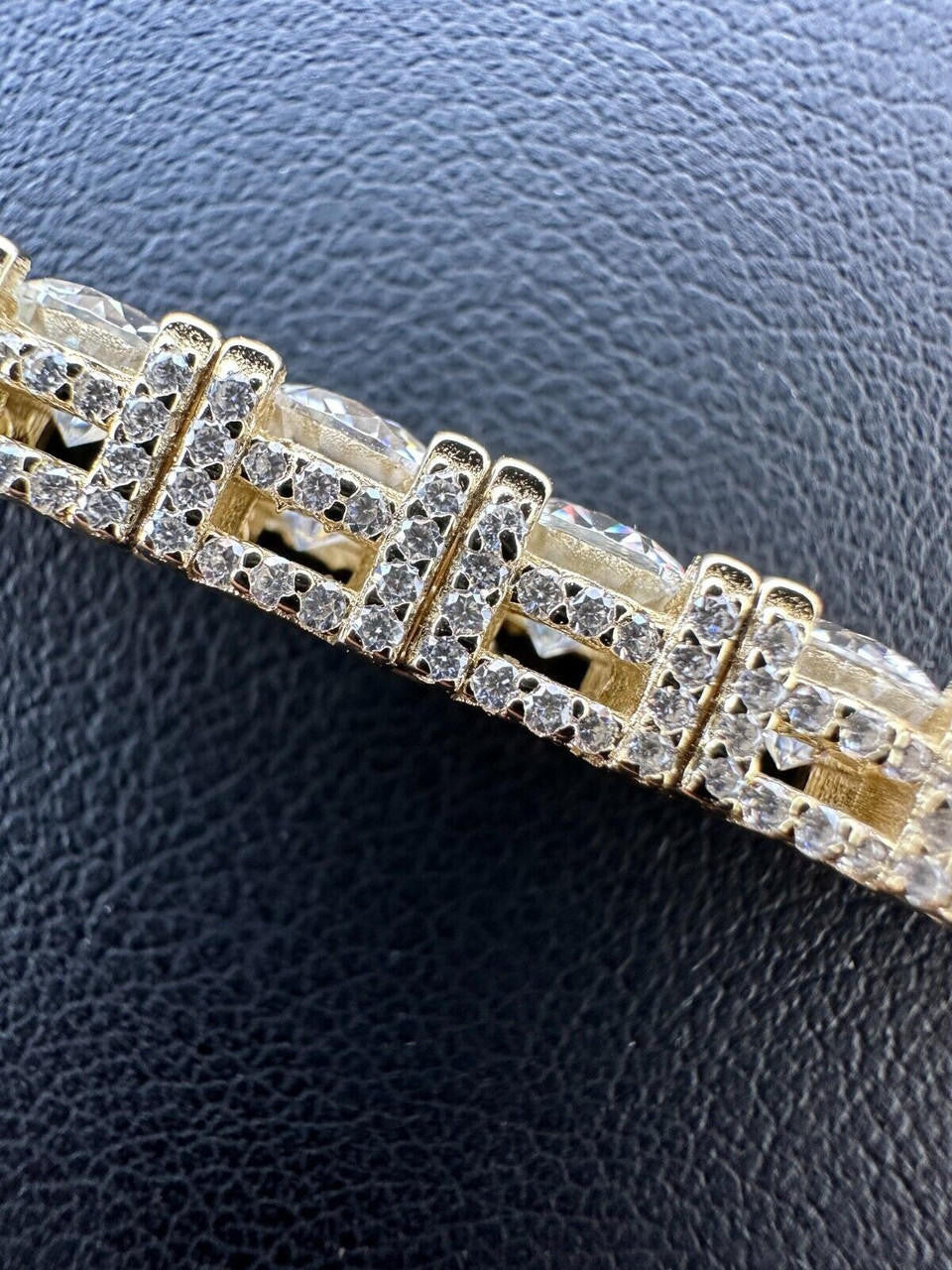 MOISSANITE Reinvented Tennis Bracelet Iced Out On All Sides - 14k Gold Vermeil 925 Silver - 5mm - 6" - 9"