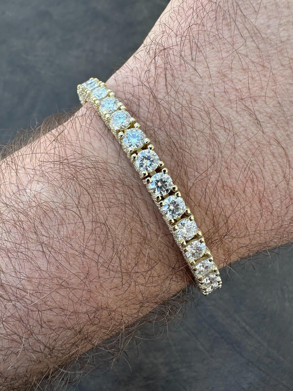 MOISSANITE Reinvented Tennis Bracelet Iced Out On All Sides - 14k Gold Vermeil 925 Silver - 5mm - 6" - 9"