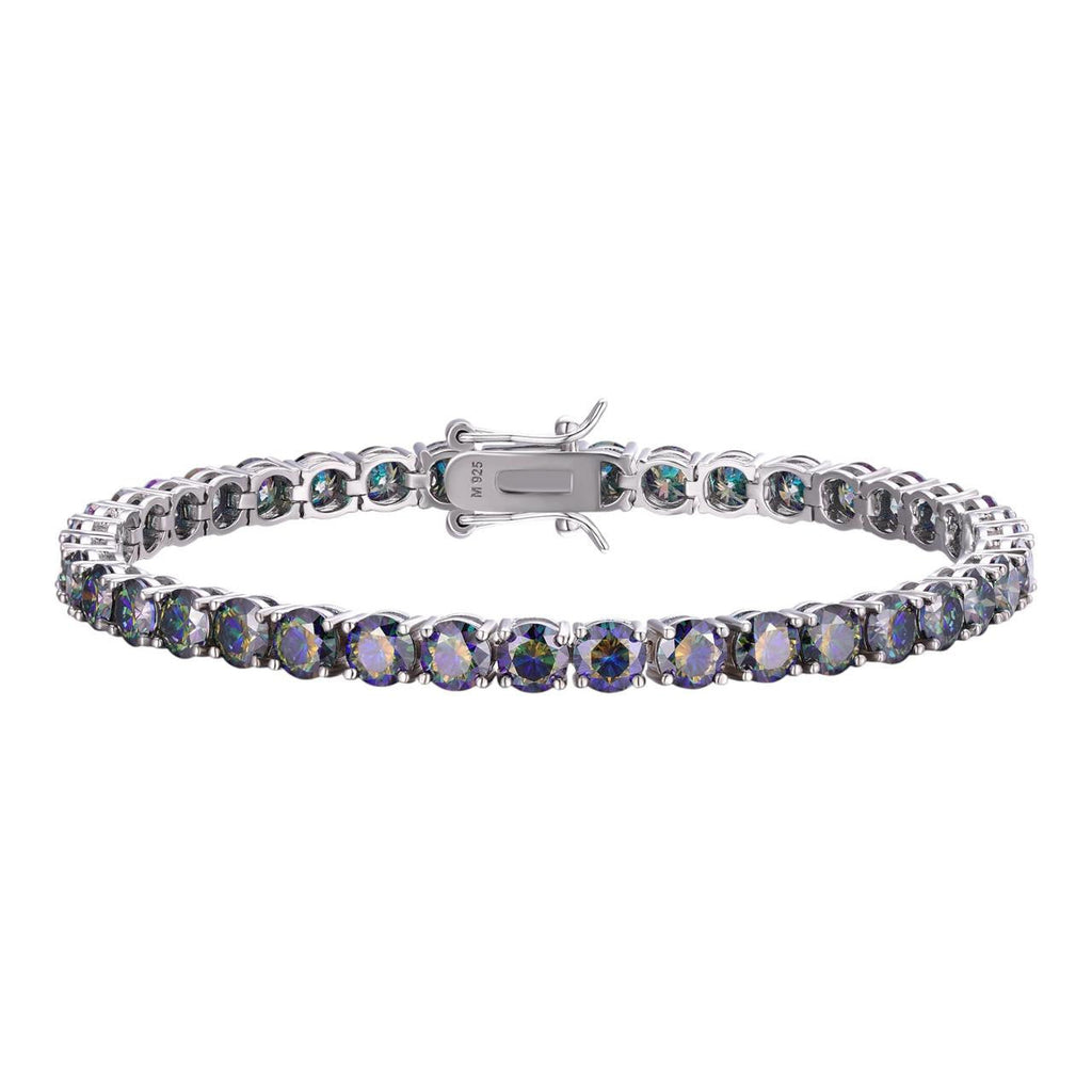Real Iced Dark Blue MOISSANITE 5mm Tennis Bracelet 925 Silver Pass Diamond Test