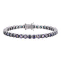 Real Iced Dark Blue MOISSANITE 5mm Tennis Bracelet 925 Silver Pass Diamond Test