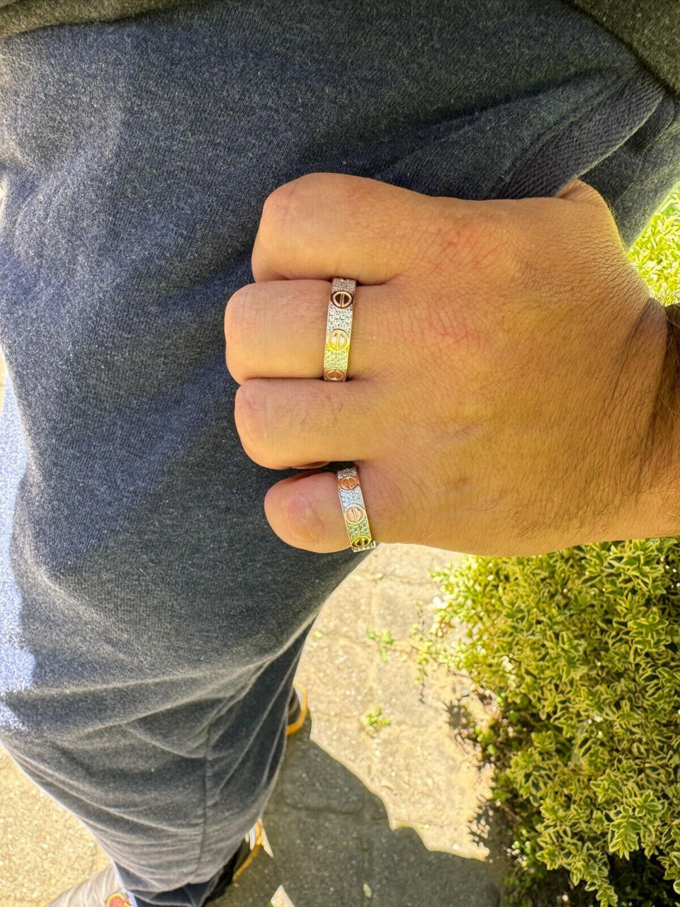 MOISSANITE Love Ring Eternity Band - 14k Rose Gold Vermeil 925 Silver